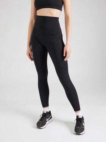 NIKE Skinny Sportbroek 'ONE' in Zwart: voorkant