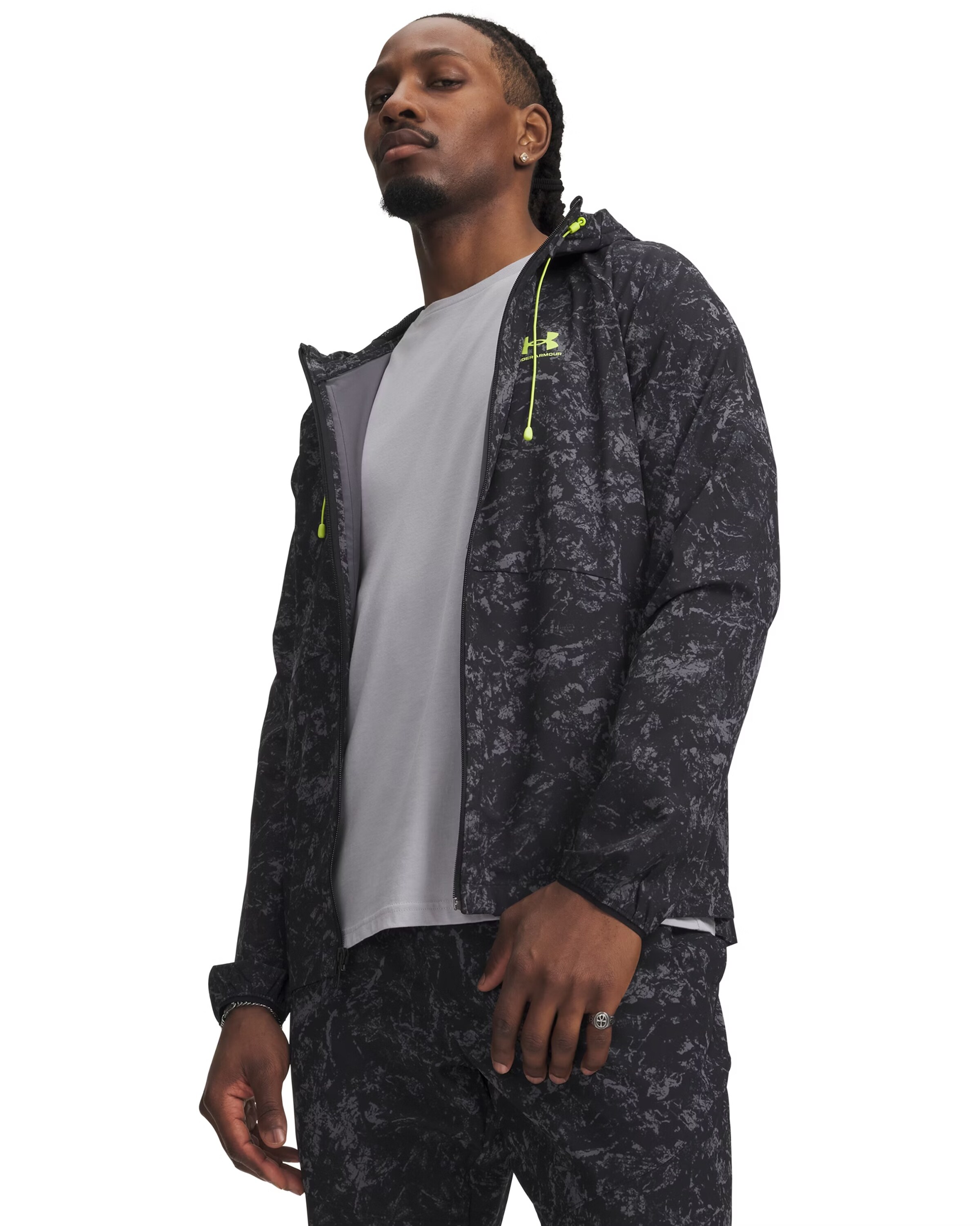 UNDER ARMOUR Athletic Jacket 'Vibe' in Black: front