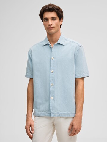 STRELLSON Comfort fit Button Up Shirt 'Navi' in Blue: front