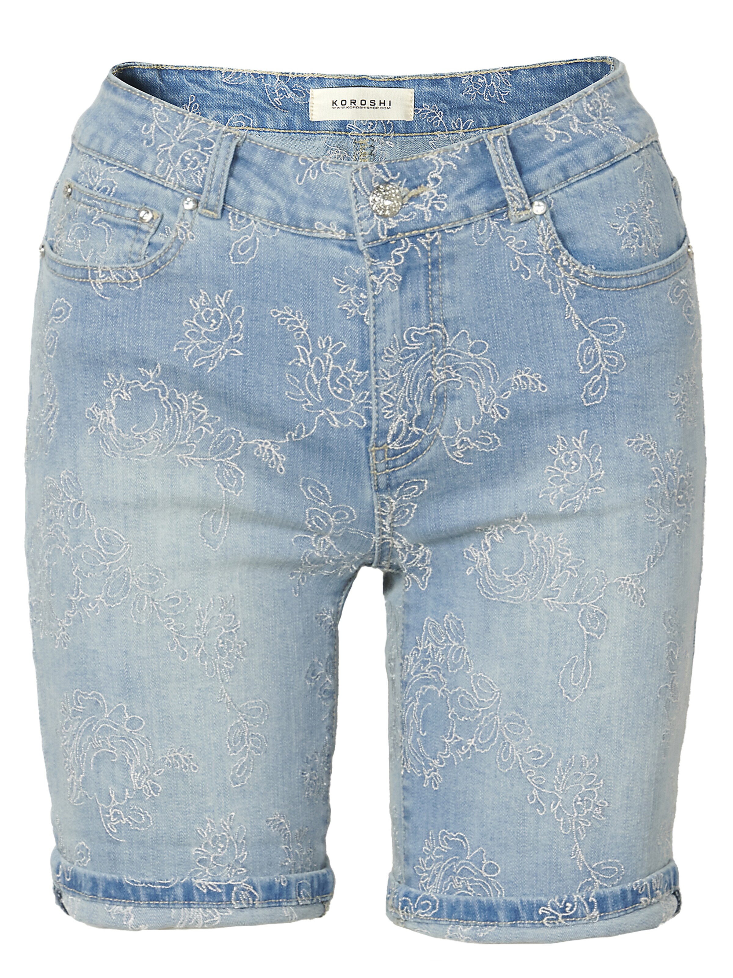 KOROSHI Shorts in beige / hellblau, Produktansicht