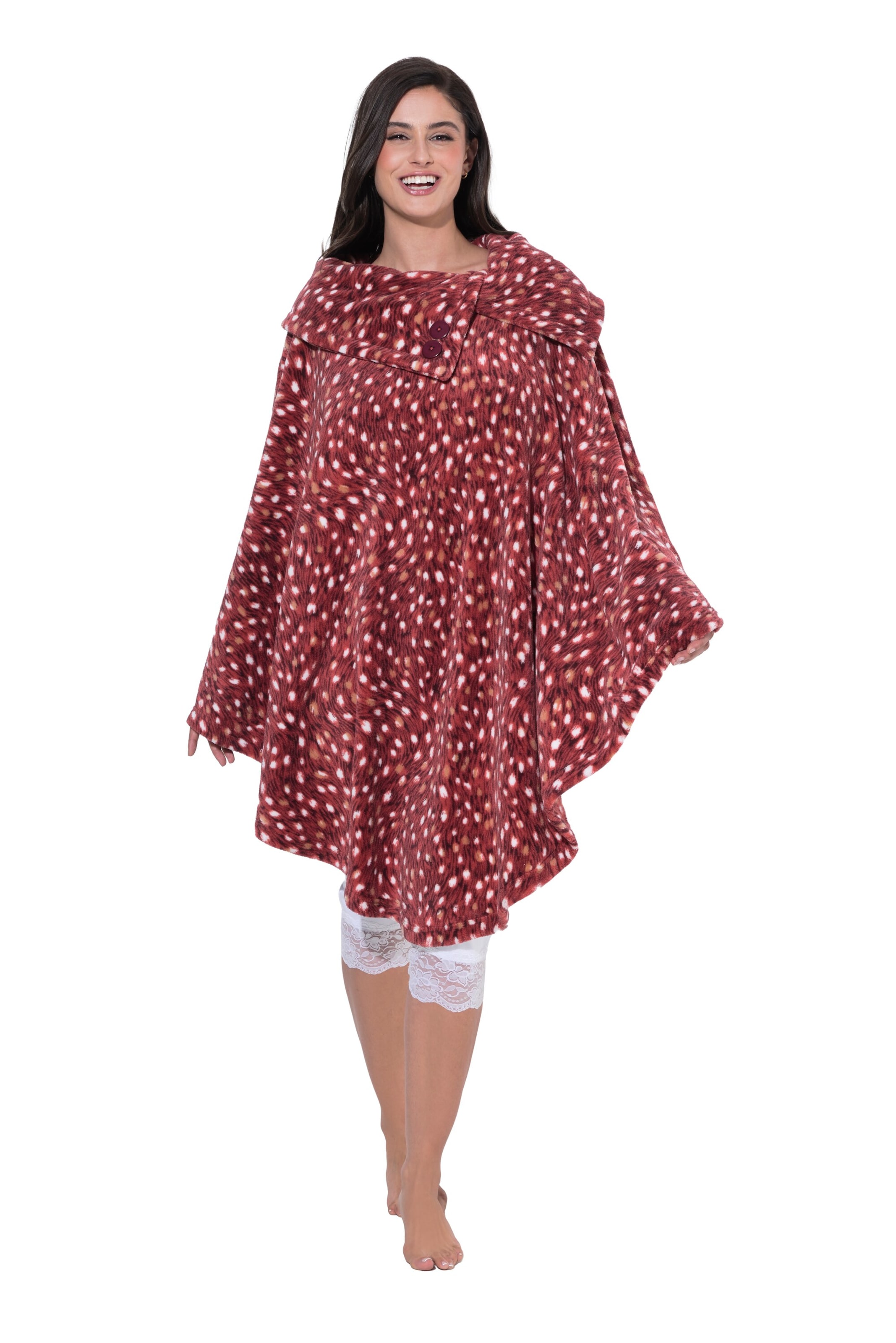 Ulla Popken Cape in Rood: voorkant