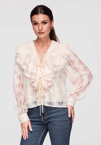 Ombre Blouse in Beige: front