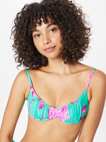 Seafolly - Bustier Top de bikini 'Sweetheart' en verde: frente