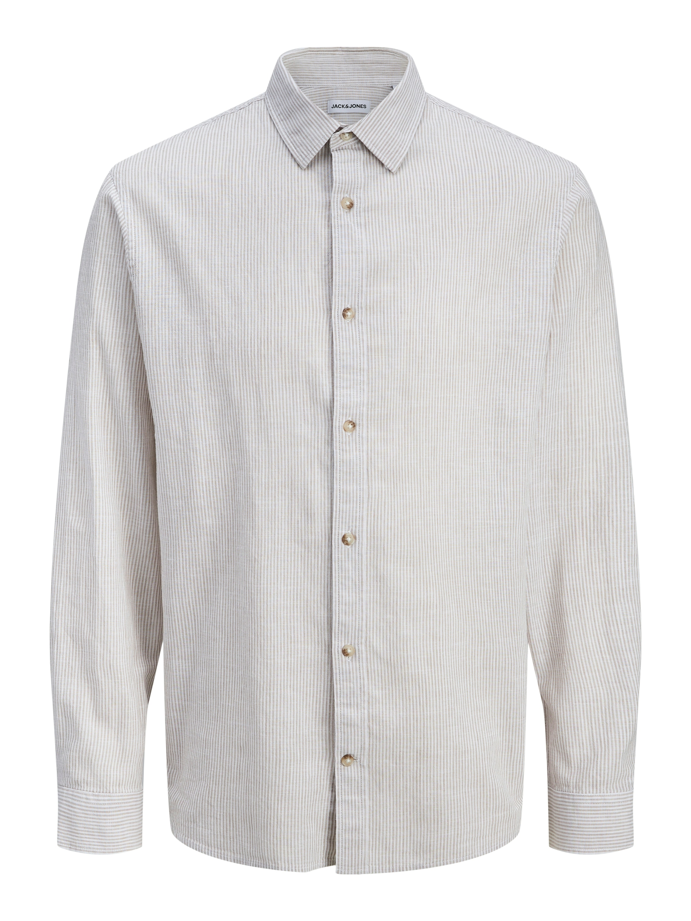JACK & JONES Button Up Shirt 'JJESummer' in Beige: front