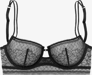 LASCANA Balconette Bra in Black: front