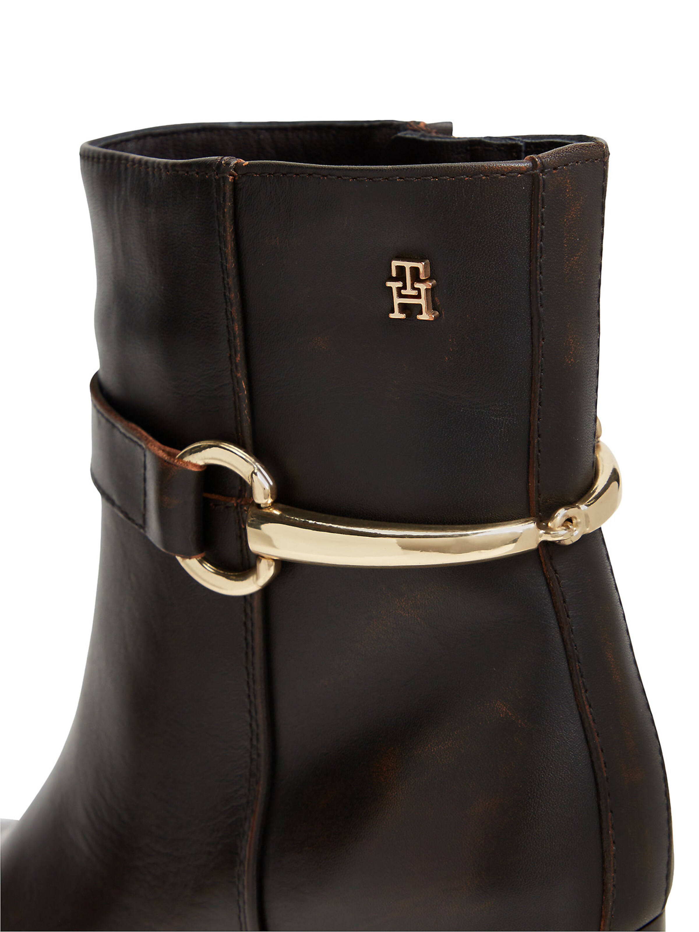 TOMMY HILFIGER Enkellaarsjes in Bruin