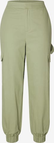 Tapered Pantaloni cargo 'Cille' di SELECTED FEMME in verde: frontale