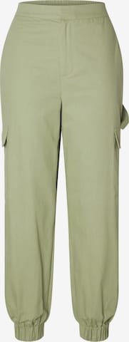 Effilé Pantalon cargo 'Cille' SELECTED FEMME en vert : devant