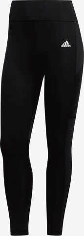 ADIDAS PERFORMANCE Slim fit Workout Pants in Black: front