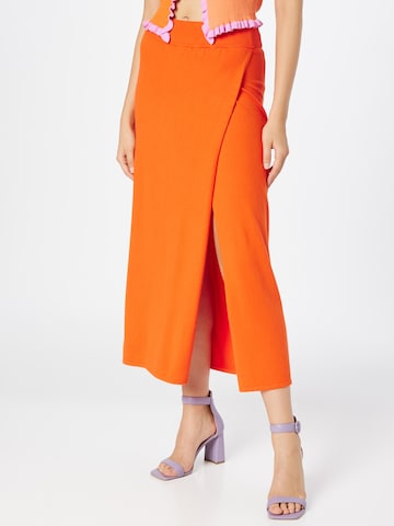 Karo Kauer Skirt 'Pumpkin Spice' in Orange: front