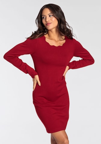 LAURA SCOTT Knitted dress in Red: front