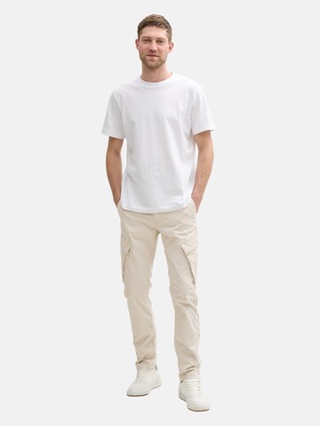 TOM TAILOR Tapered Cargobroek in Beige