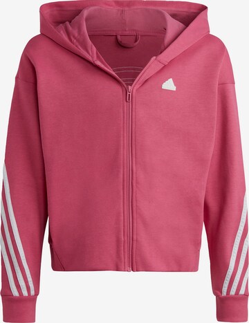 ADIDAS SPORTSWEAR Athletic Zip-Up Hoodie 'Future Icons 3-Stripes ' in Pink: front