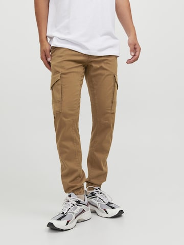 JACK & JONES Tapered Παντελόνι cargo 'Paul Flake' σε καφέ: μπροστά