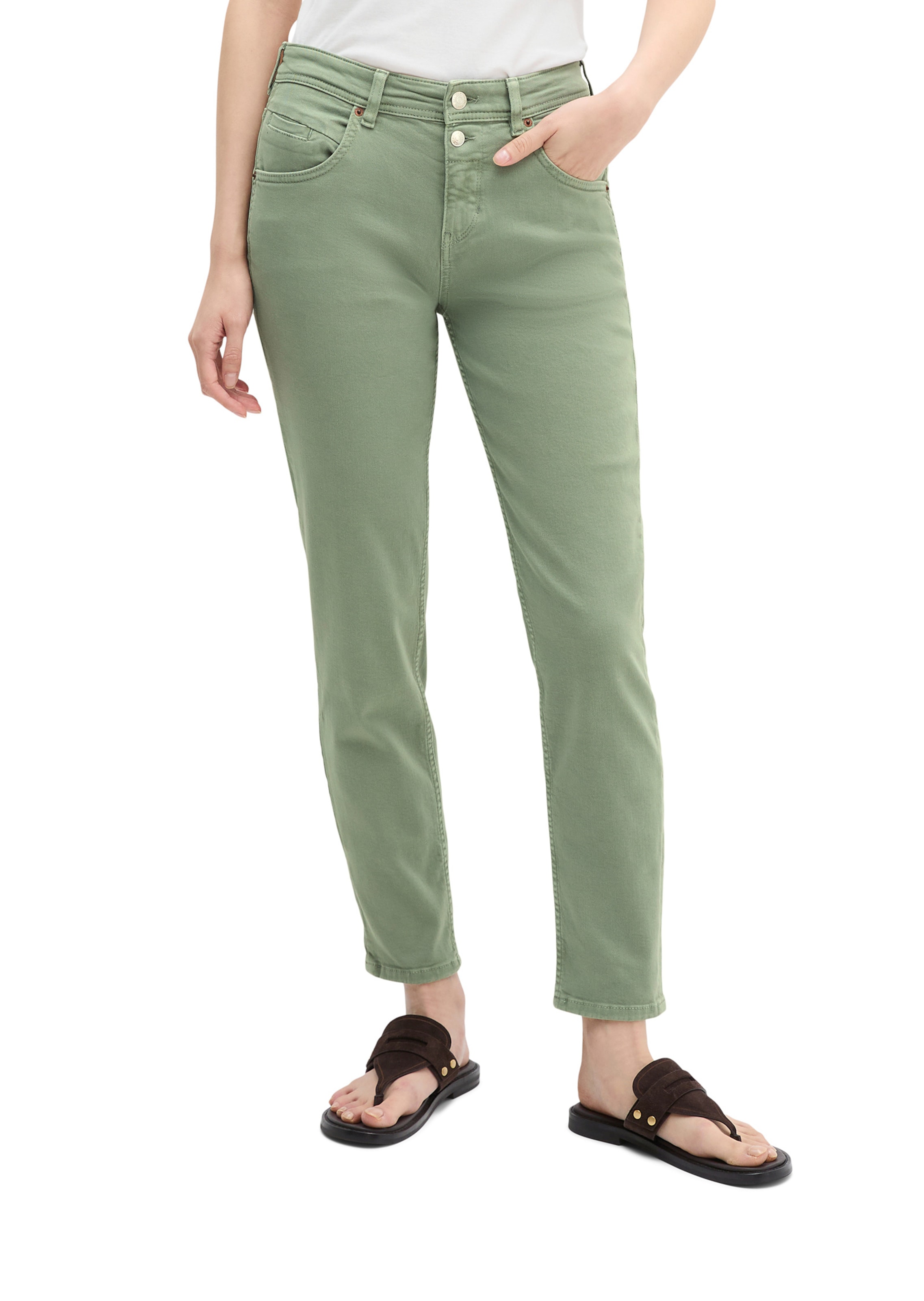 Marc O'Polo Loosefit Jeans 'Theda' in Grün: Vorderseite