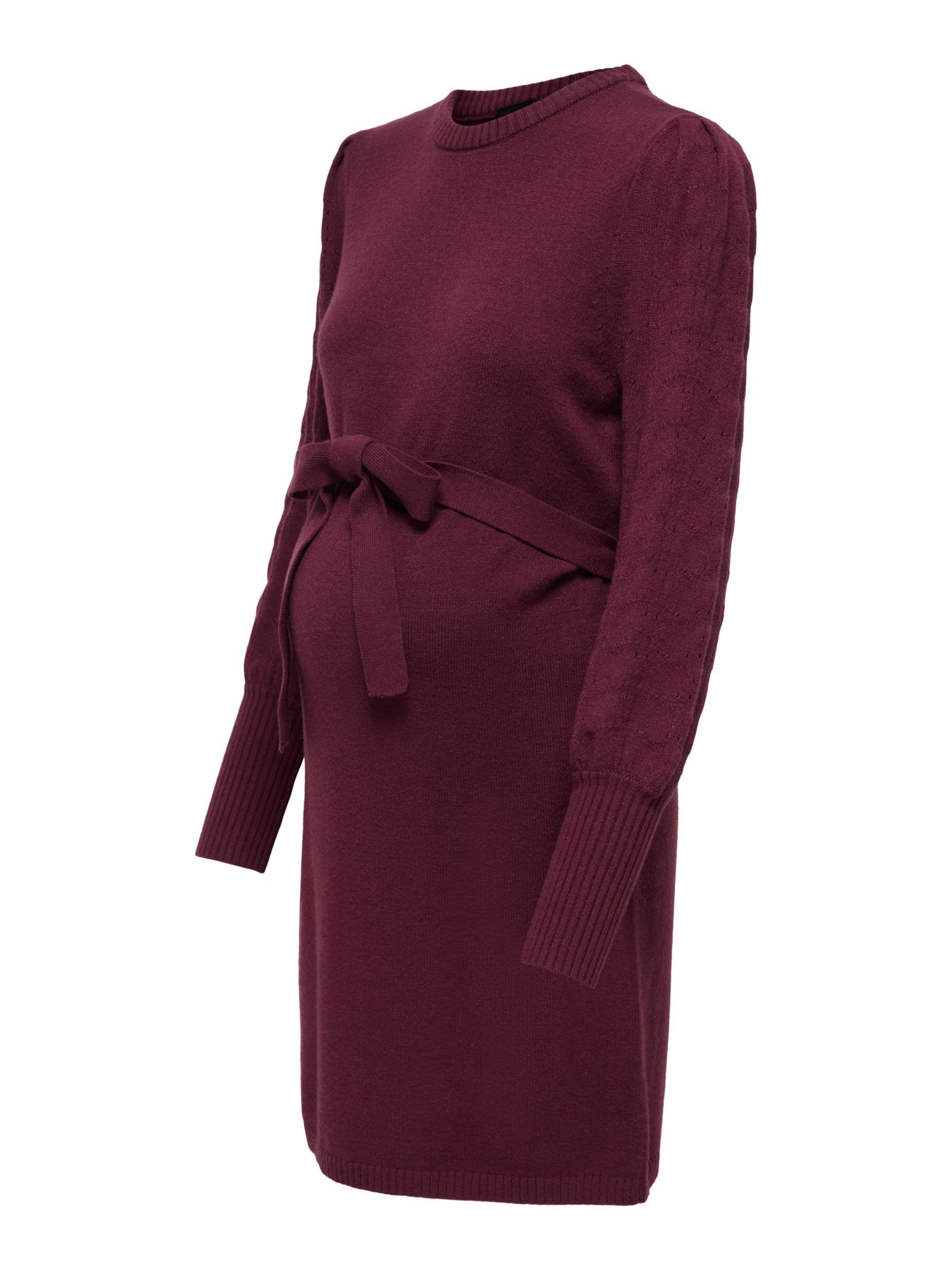 Only Maternity Gebreide jurk 'OLMMatti' in Rood: voorkant