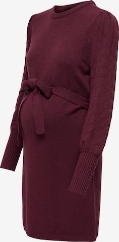 Only Maternity Gebreide jurk 'OLMMatti' in Rood: voorkant