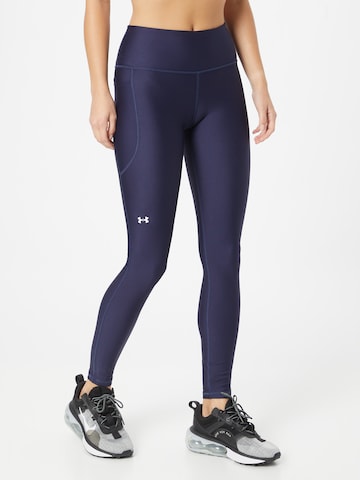 UNDER ARMOUR Skinny Workout Pants in Blue: front