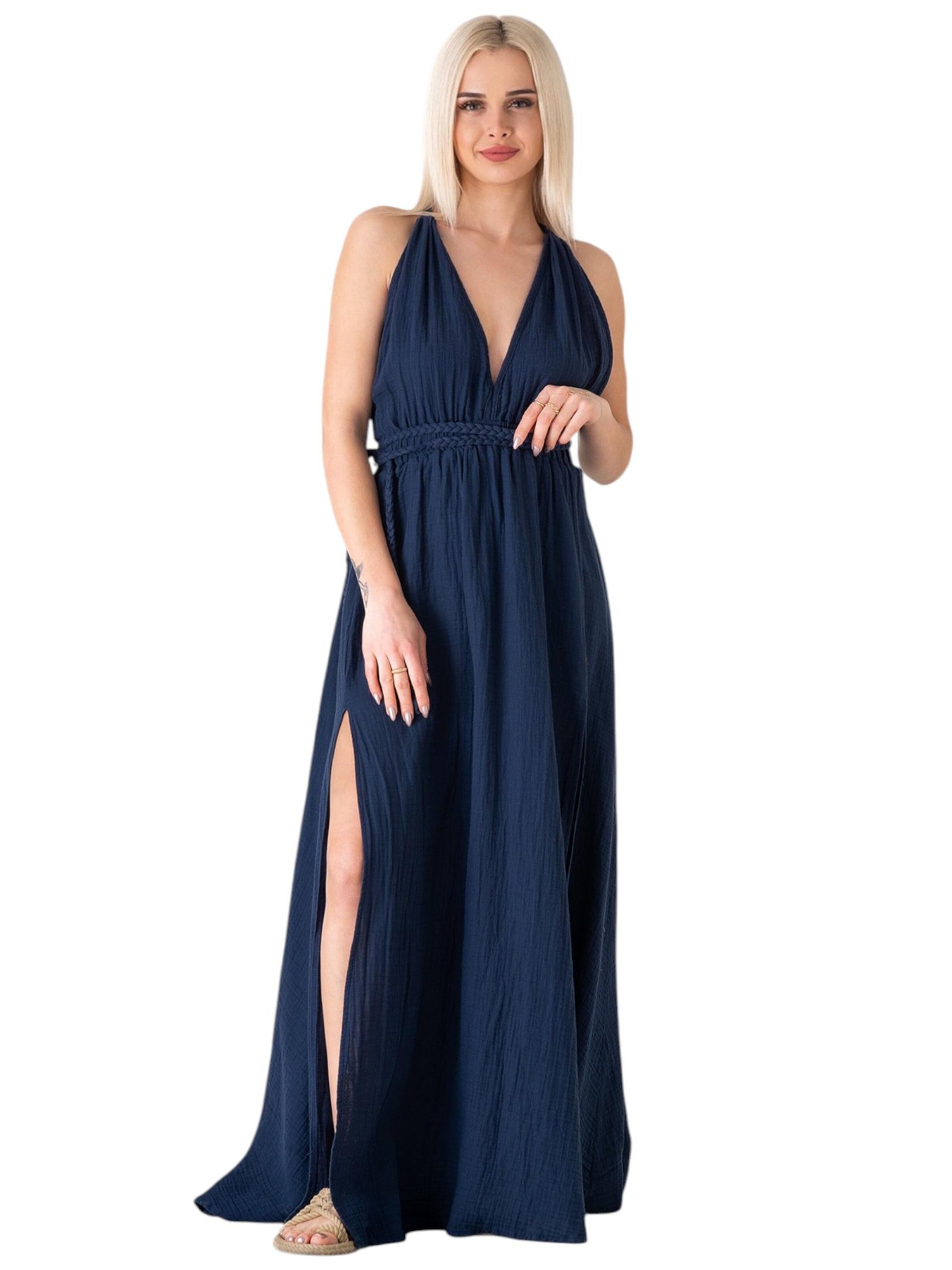 WENOR Jurk 'AURELA-BOHO' in Blauw