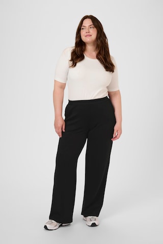 Wide Leg Pantalon 'KCAnnita' KAFFE CURVE en noir