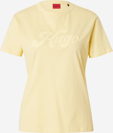 HUGO Shirt 'Damacia_4' in Geel: voorkant