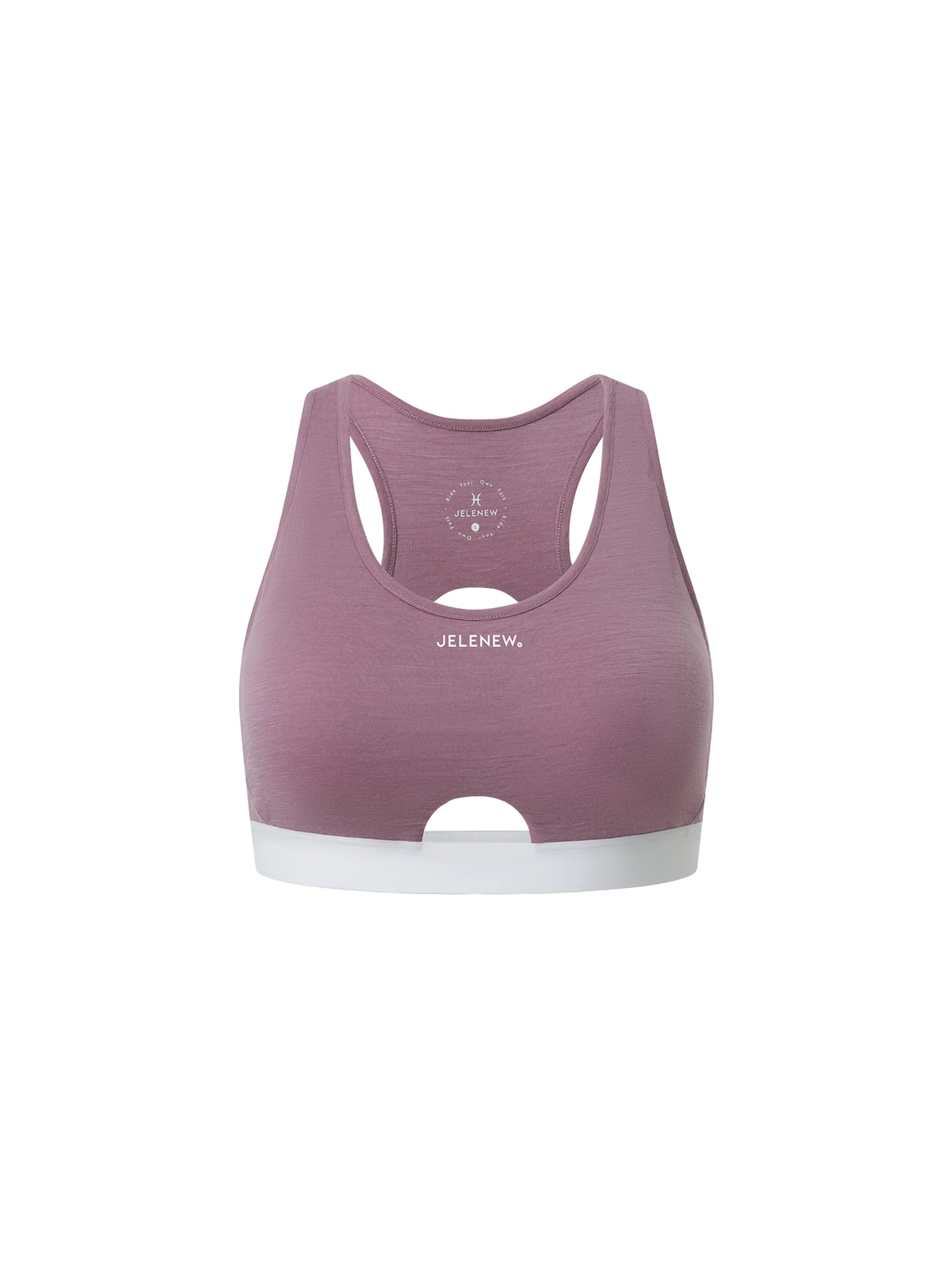 Classique Soutien-gorge de sport 'Merino Wool Sports Bra' Jelenew en rose : devant