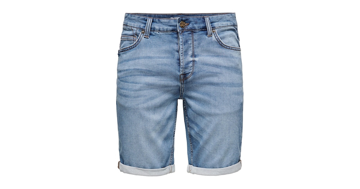 Only & Sons Slimfit Shorts 'Ply Life' in Blue Denim