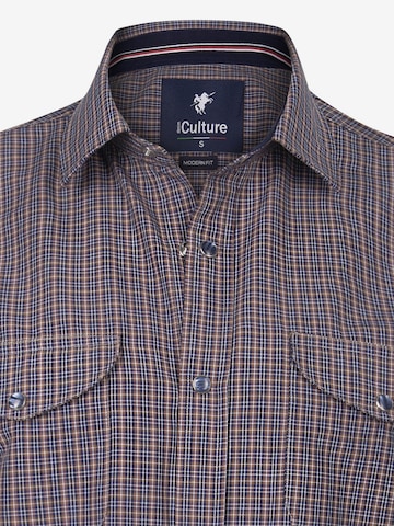 DENIM CULTURE Regular fit Button Up Shirt 'Bonoaldo ' in Brown