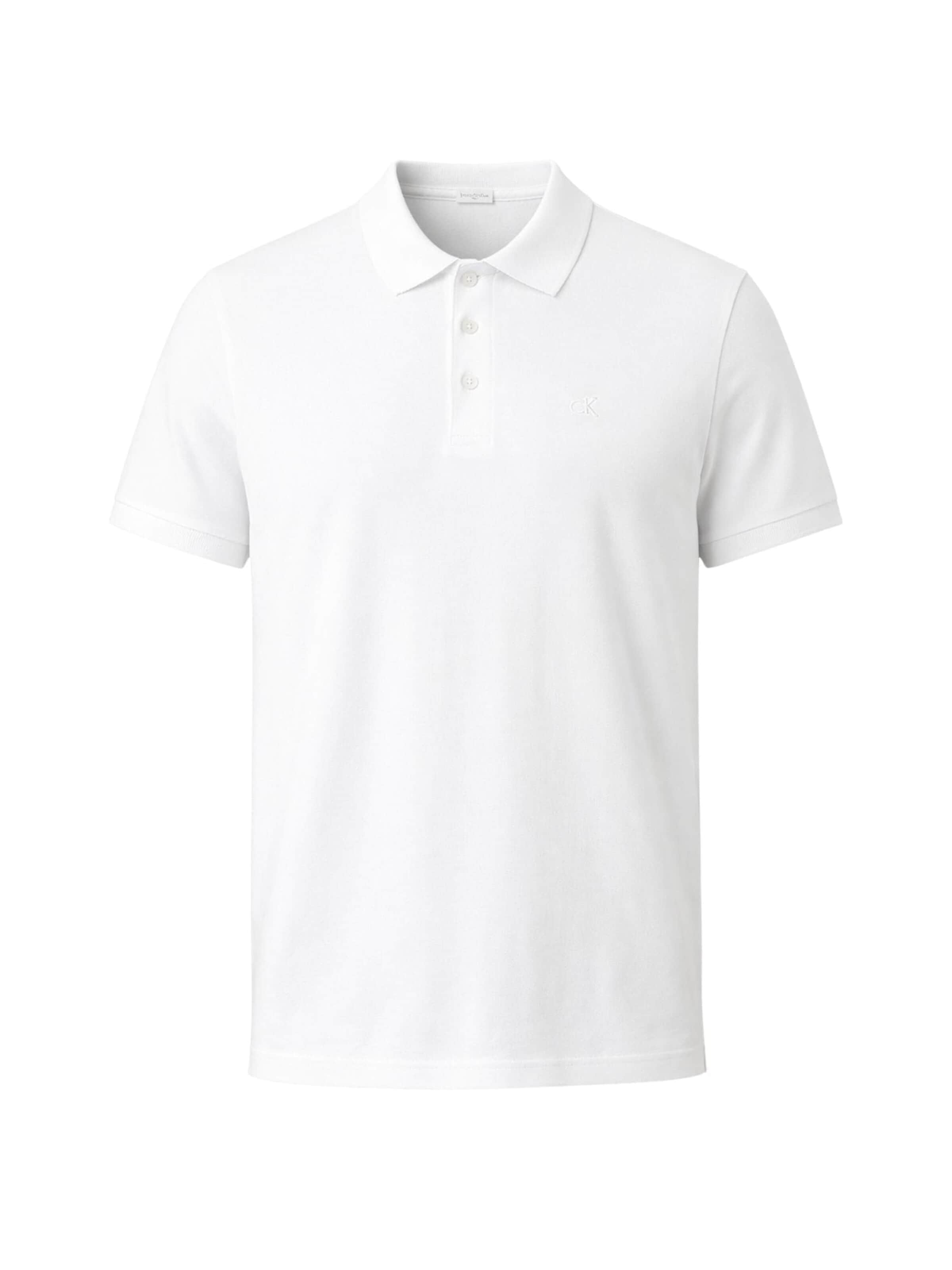 Calvin Klein Shirt 'stretch cotton polo shirt' in White: front