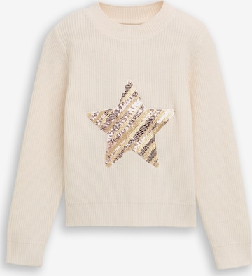 smėlio TOM TAILOR Megztinis: priekis