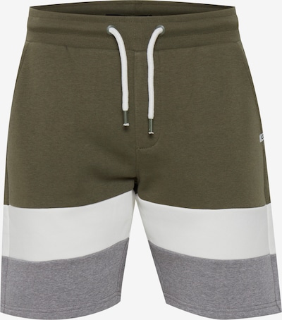INDICODE JEANS Shorts 'Caul' in graumeliert / khaki / weiß, Produktansicht