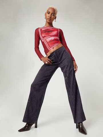 Bella x ABOUT YOU Wide leg Broek 'Rosanna' in Grijs