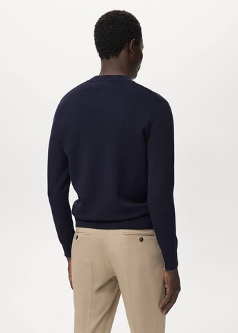MANGO MAN Knit cardigan 'Luxusc' in Blue
