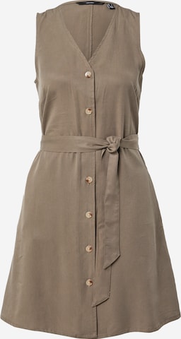 VERO MODA - Vestido camisero 'VIVIANA' en marrón: frente