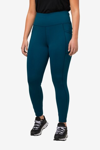 Ulla Popken Skinny Workout Pants in Blue: front