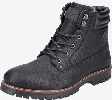 RIEKER Lace-Up Boots in Black: front