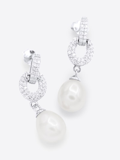 Ateliers Saint Germain Boucles d'oreilles 'Prado' en blanc, Vue avec produit