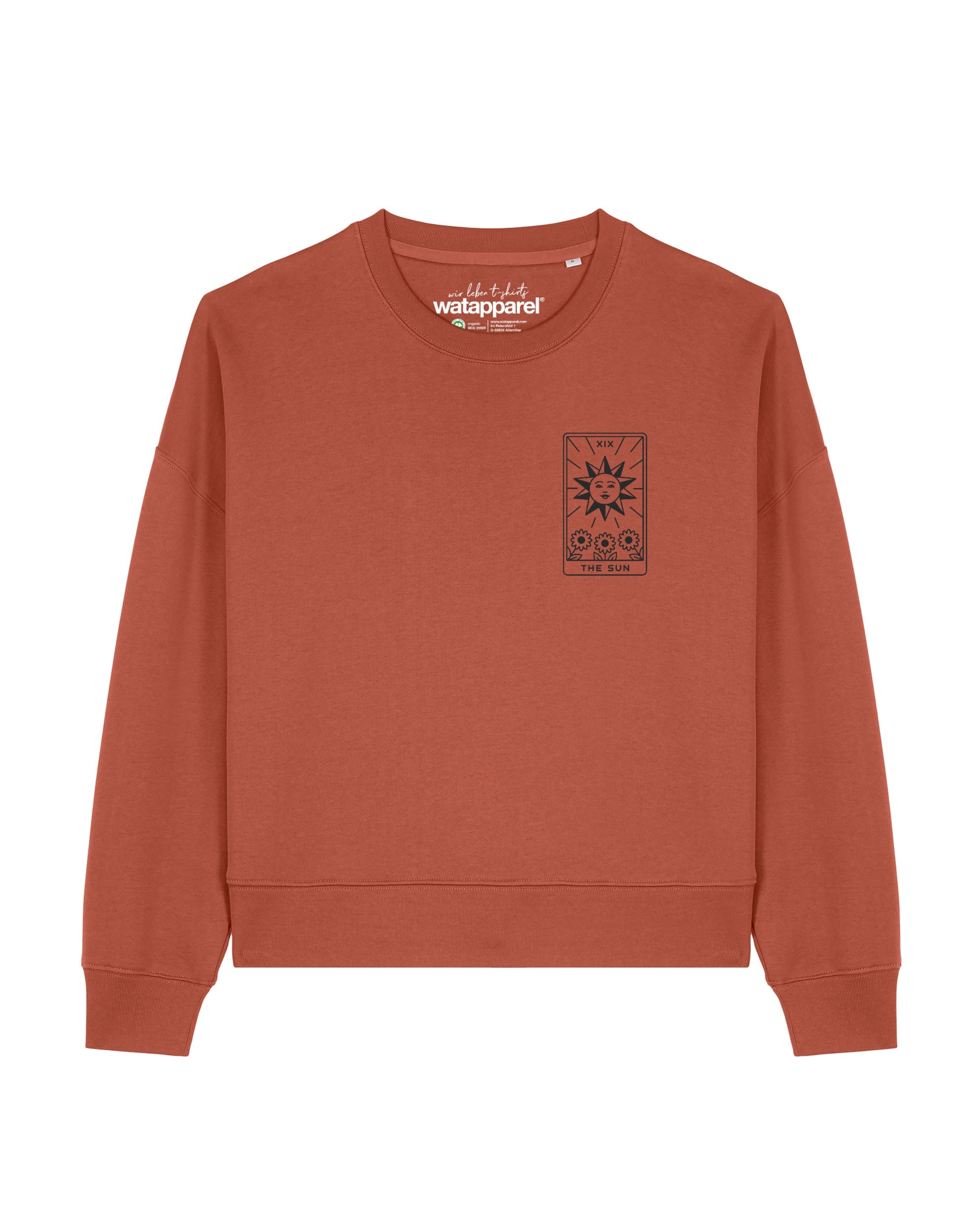Sweat-shirt 'Tarot The Sun' Watapparel en marron : devant