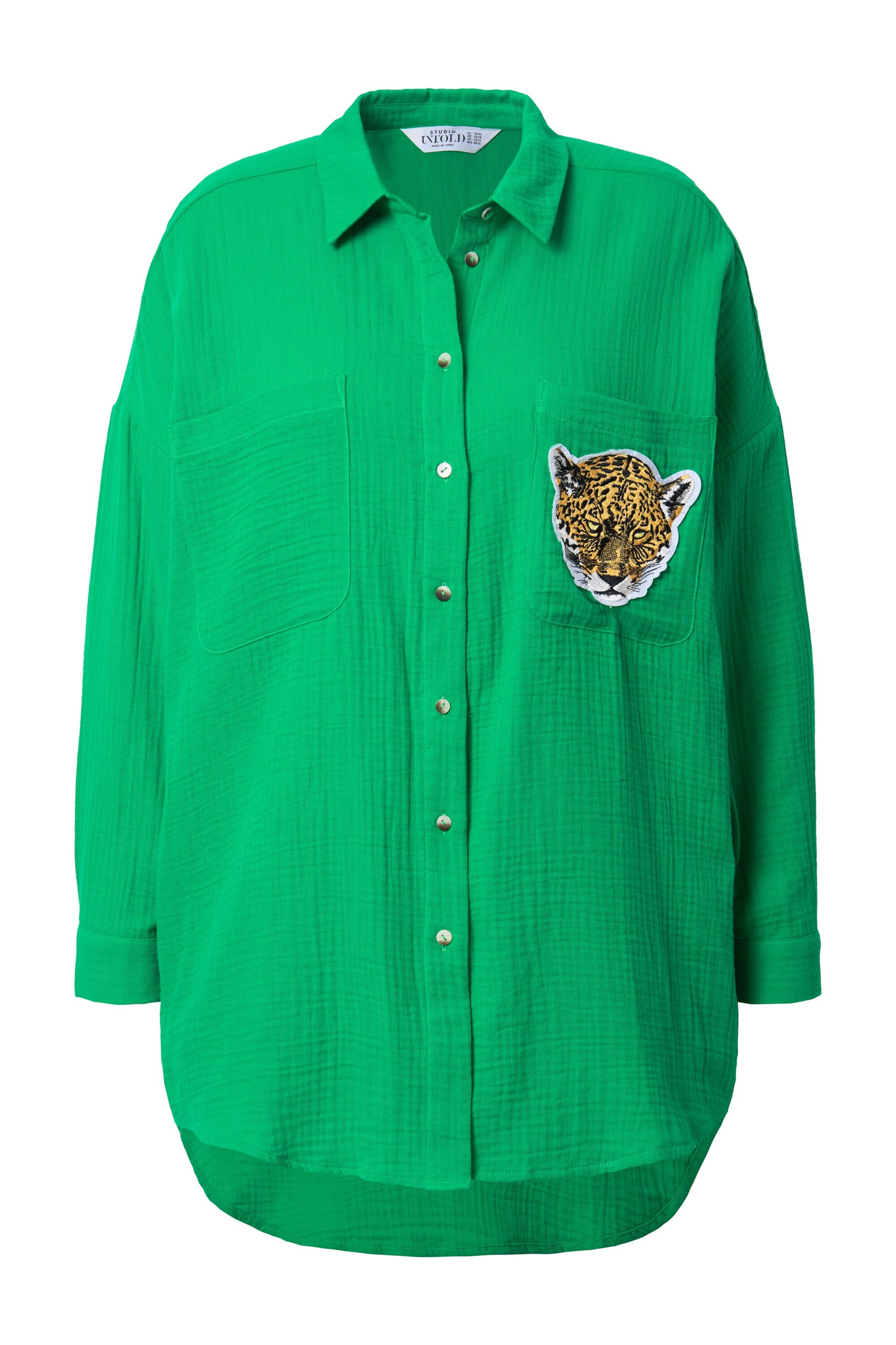 Studio Untold Blouse in Groen: voorkant