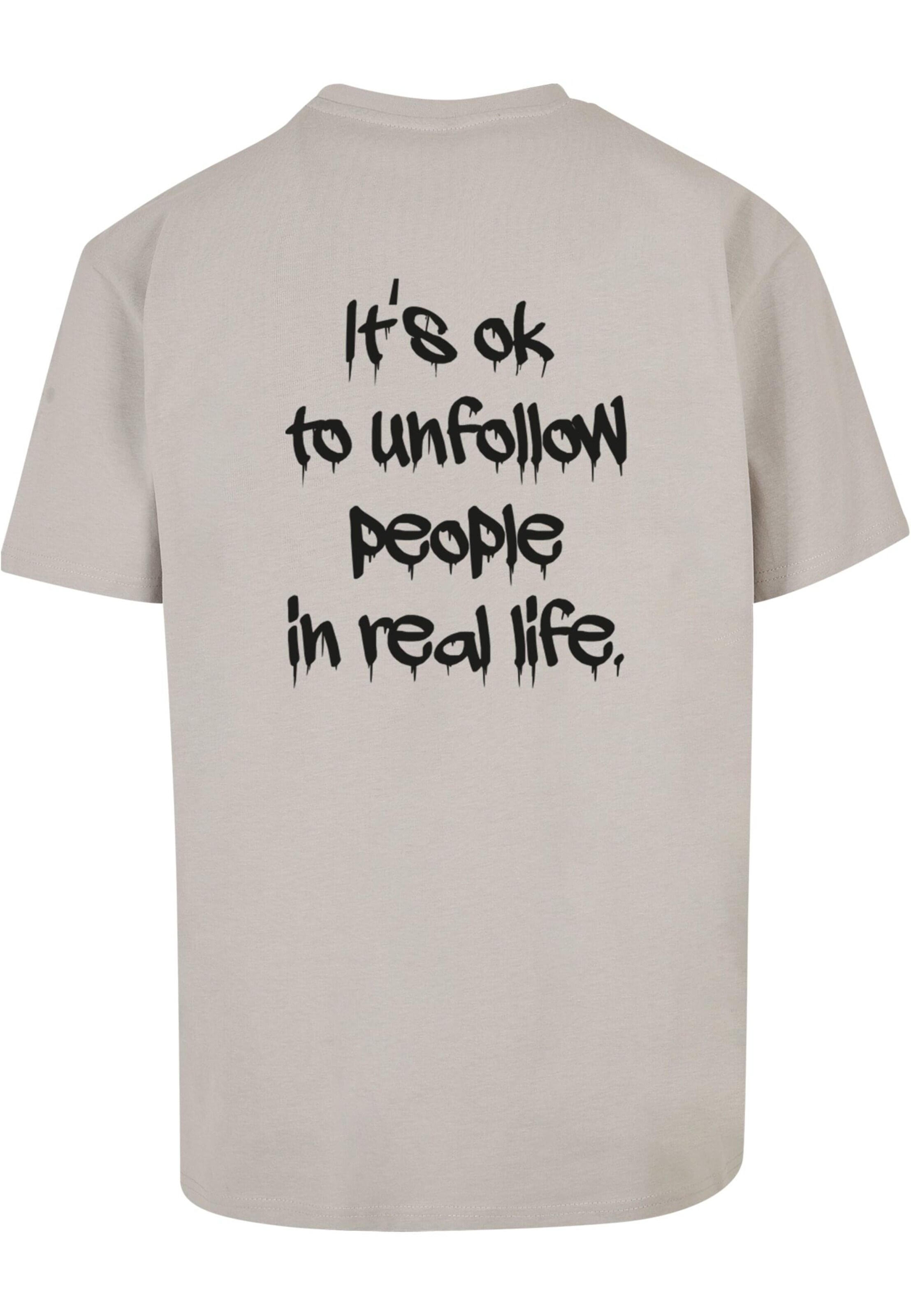 T-Shirt 'Unfollow' Merchcode en gris