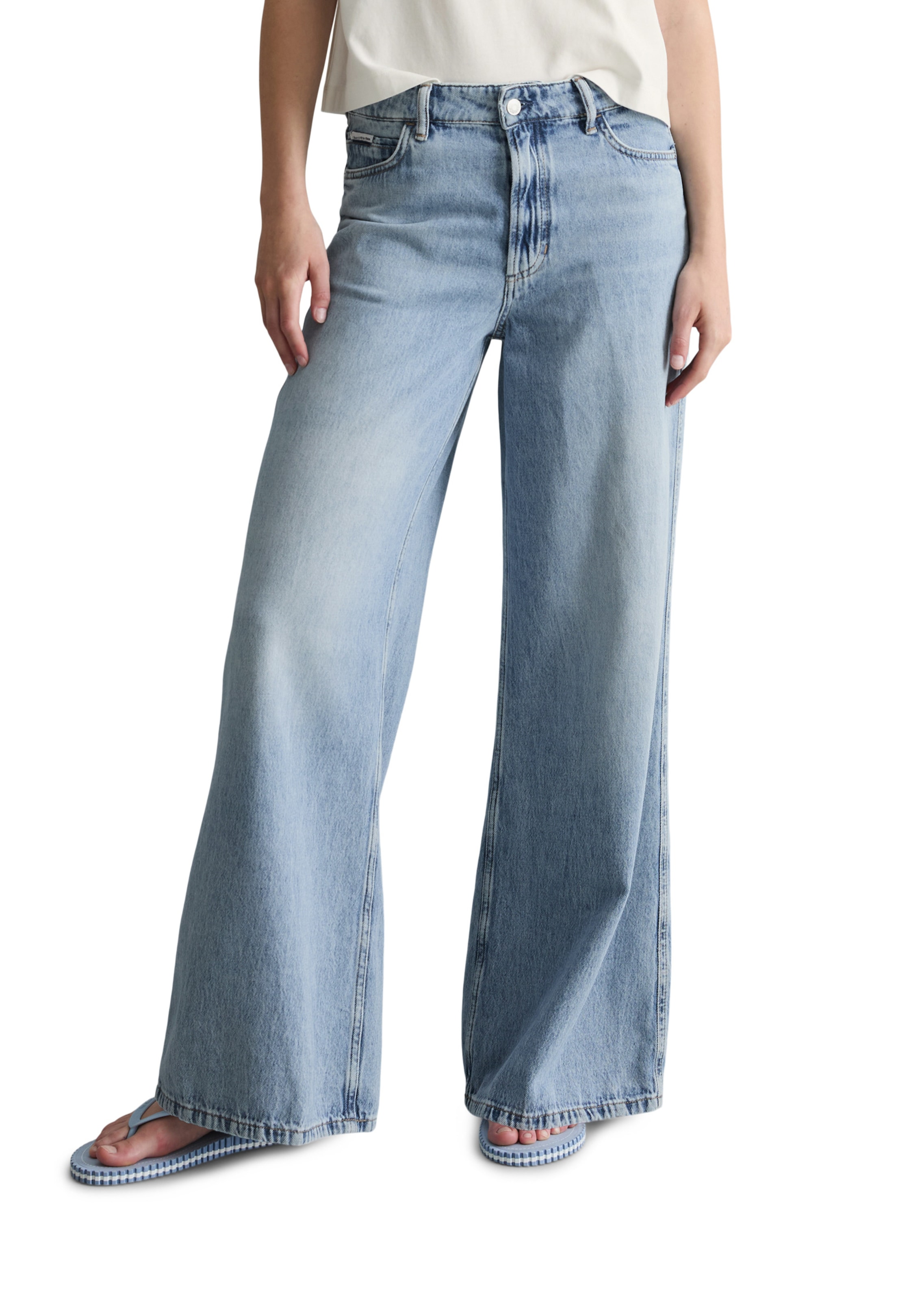 Marc O'Polo DENIM Loosefit Jeans in Blauw: voorkant