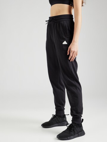 ADIDAS SPORTSWEAR Tapered Workout Pants 'BLUV' in Black: front