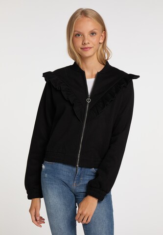 MYMO Zip-Up Hoodie in Black: front