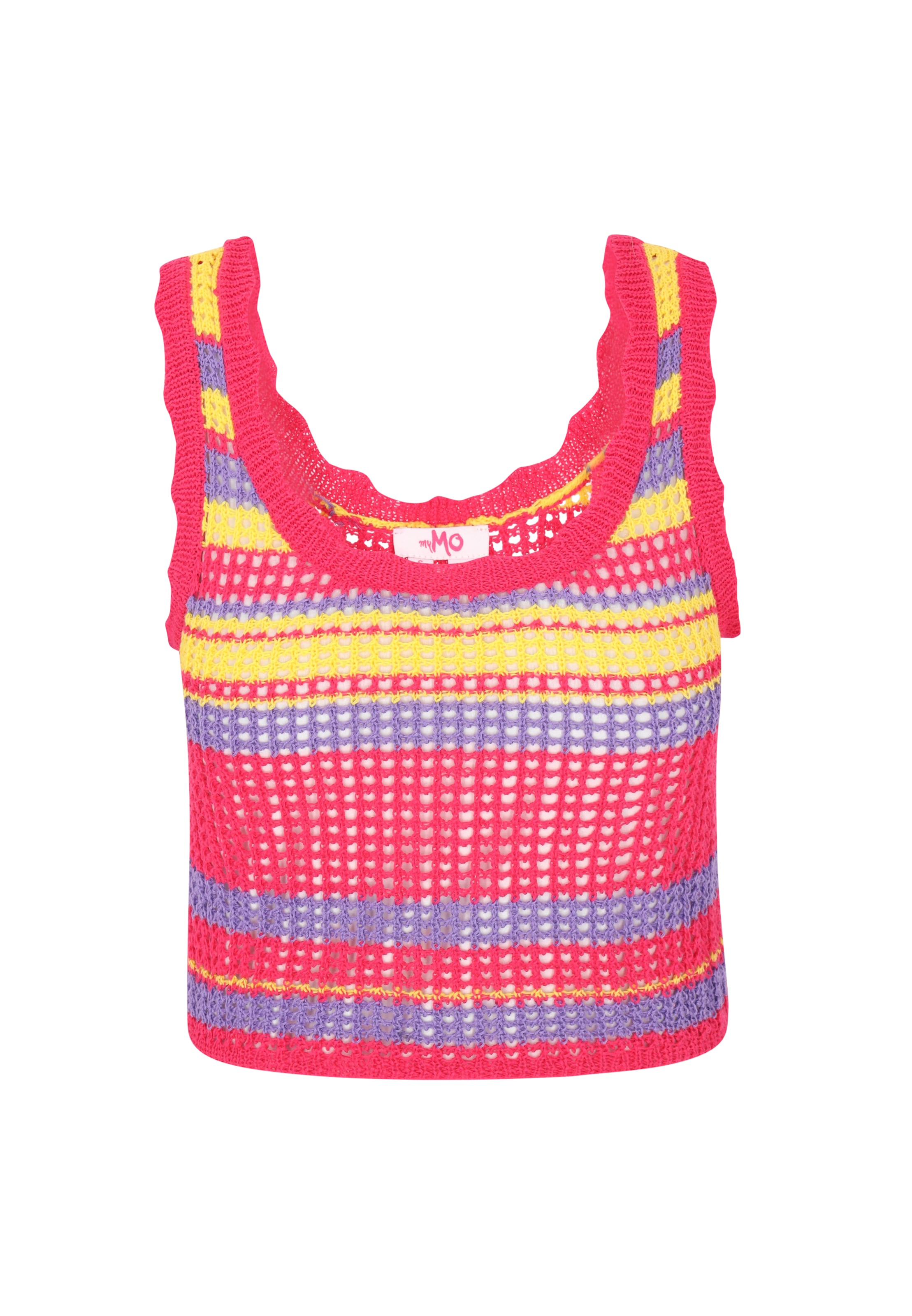 MYMO - Top de malha 'Spring Summer' em rosa: frente