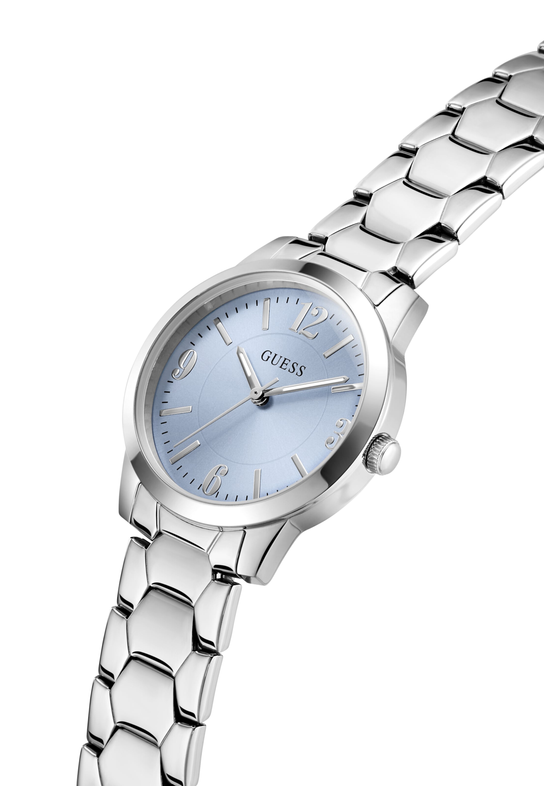 GUESS Analogt ur 'WINNI' i sølv