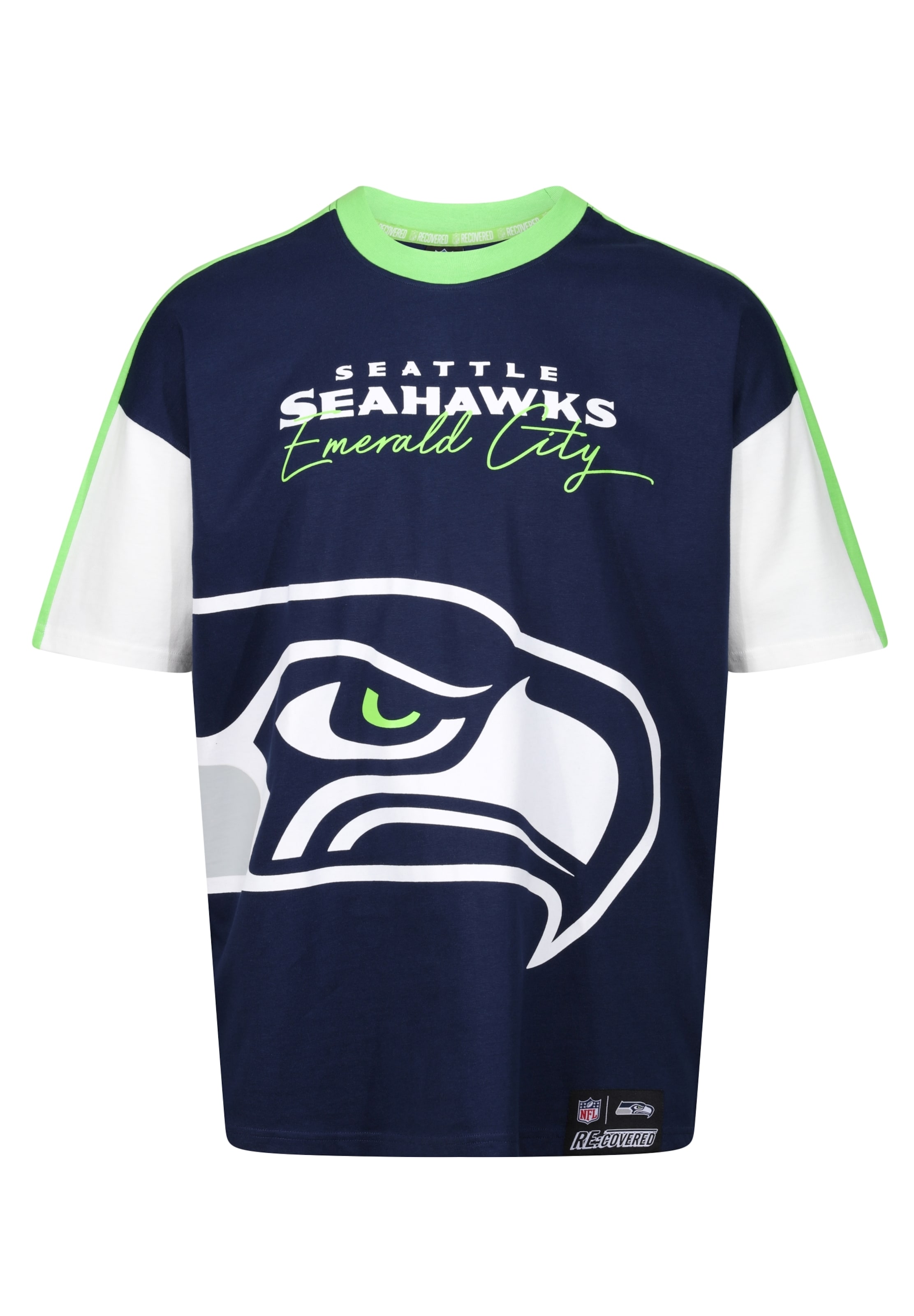 Recovered T-Shirt 'NFL Seahawks Seattle Cut and Sew Oversized' in Blau: Vorderseite