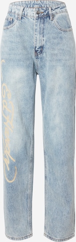 Ed Hardy Loose fit Jeans 'KILL SLOWLY' in Blue: front