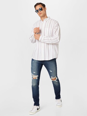 Redefined Rebel Comfort fit Button Up Shirt 'Everett' in White