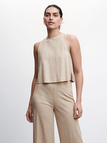 MANGO Top 'CINTIA' in Beige: voorkant