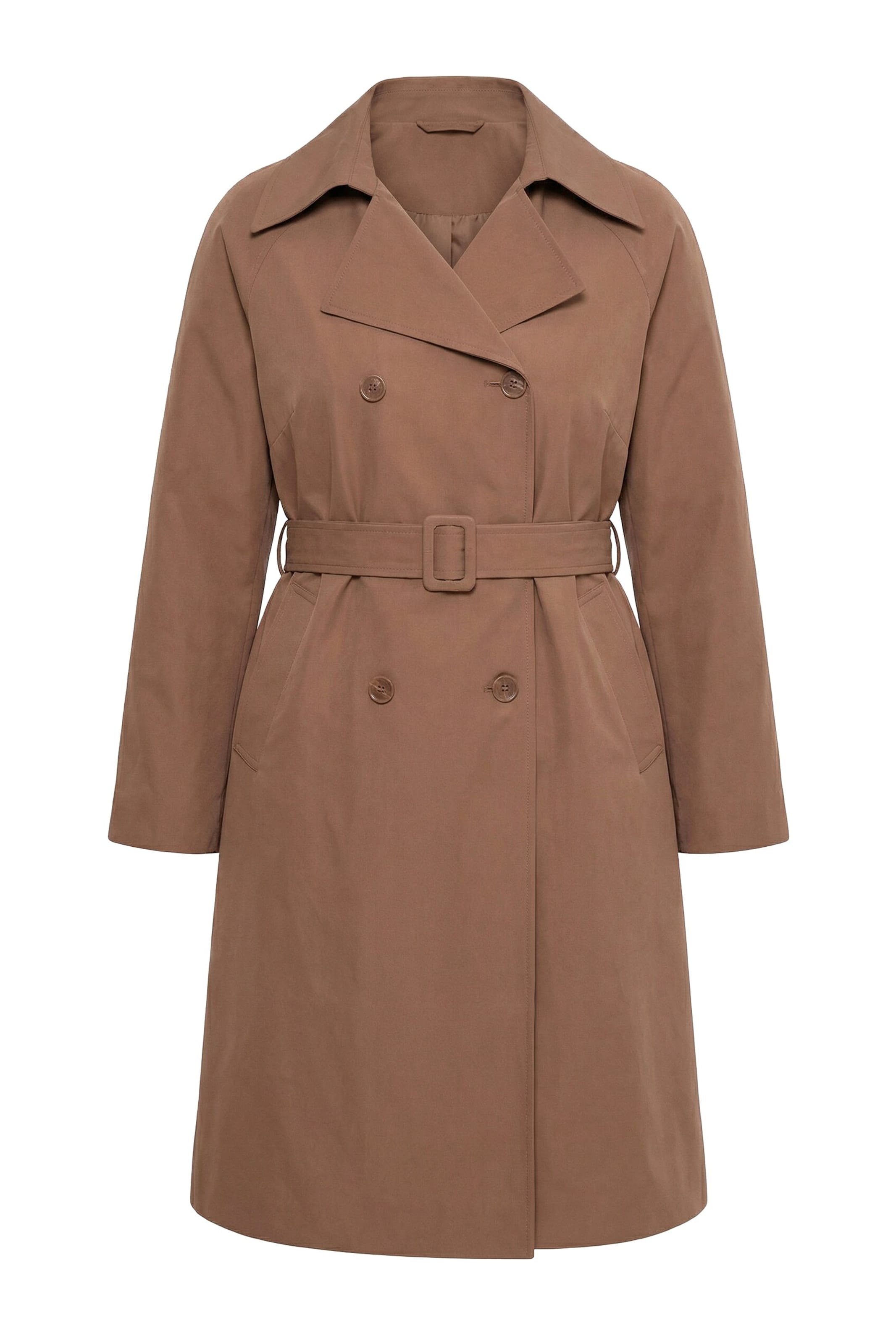 Ulla Popken Between-seasons coat in Brown: front